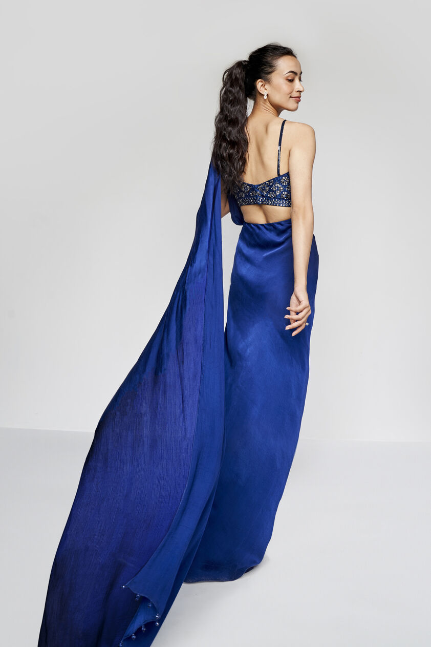 Fluerette Saree Set - Blue, Blue, image 7