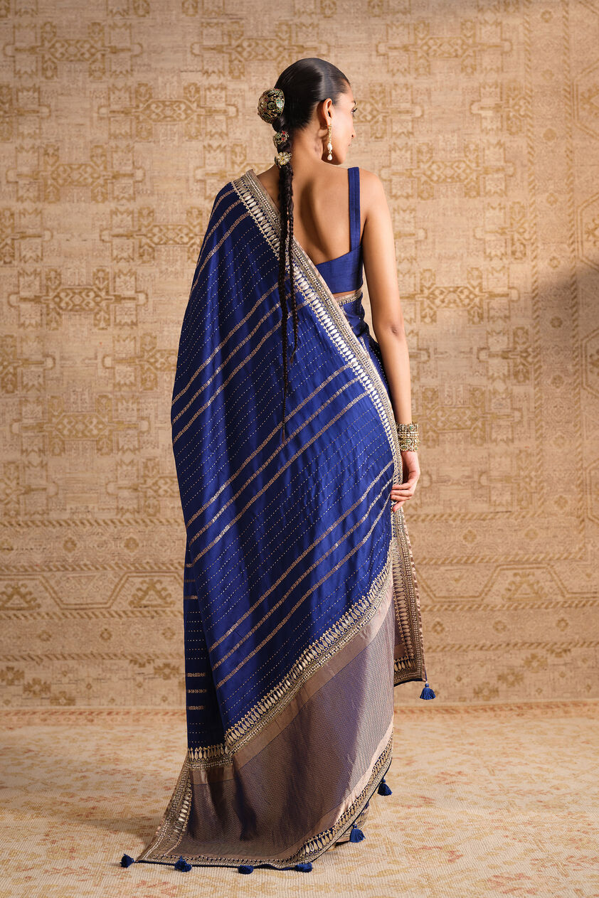 Drishika Handwoven Benarasi Silk Saree - Blue, Blue, image 2