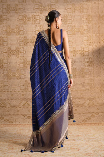 Drishika Handwoven Benarasi Silk Saree - Blue, Blue, image 2