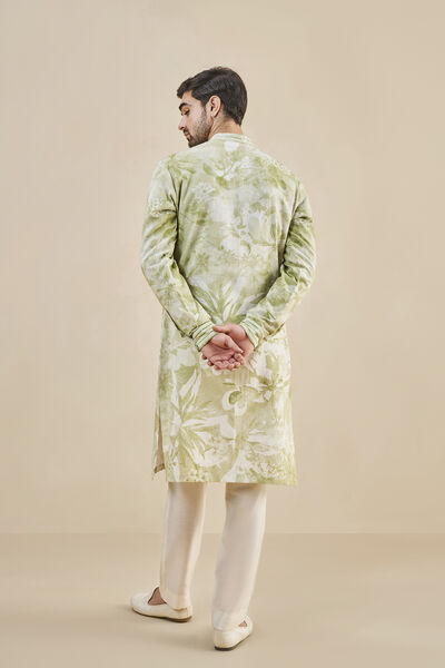 From The Tropics Kurta - Lime