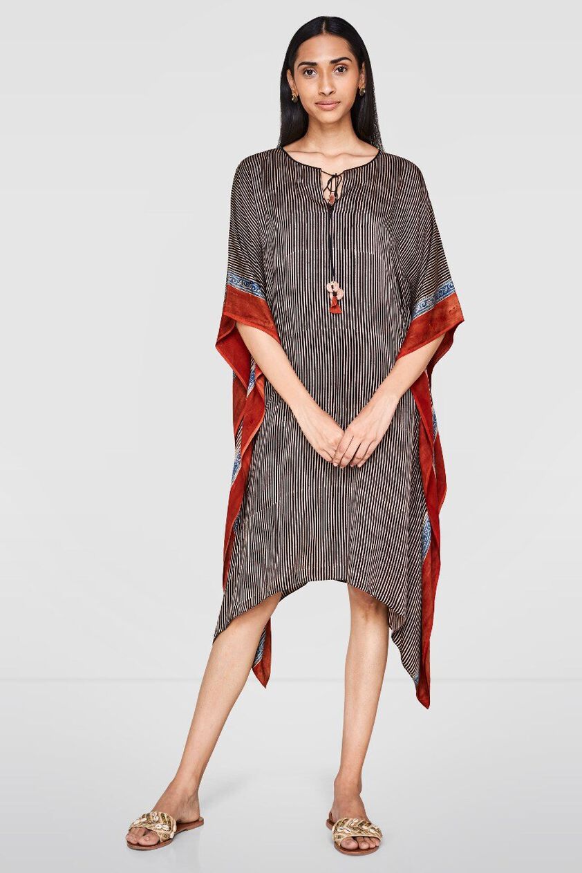 1 - Ajrakh Kaftan Dress, image 1