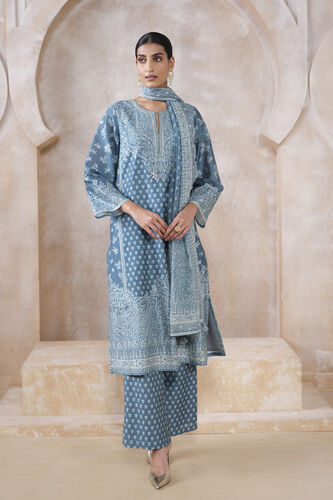 Miral Silk Suit Set - Blue, Blue, image 1
