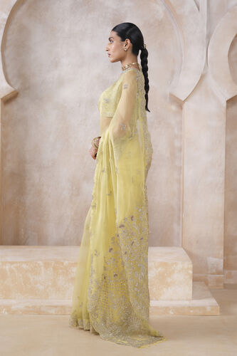 Sharvani Gota Patti Silk Saree, Yellow, image 3