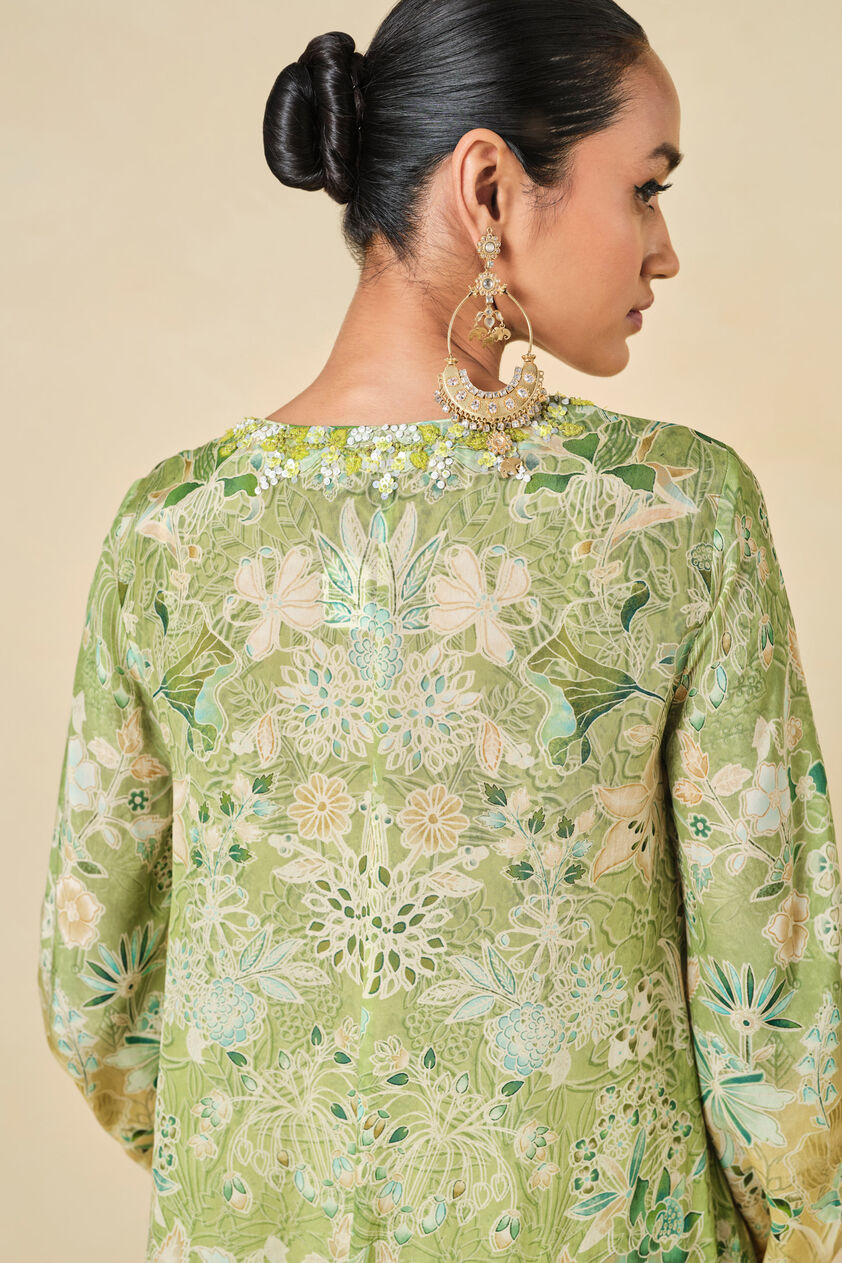 Natoya Printed Kurta Set - Lime, Lime, image 6