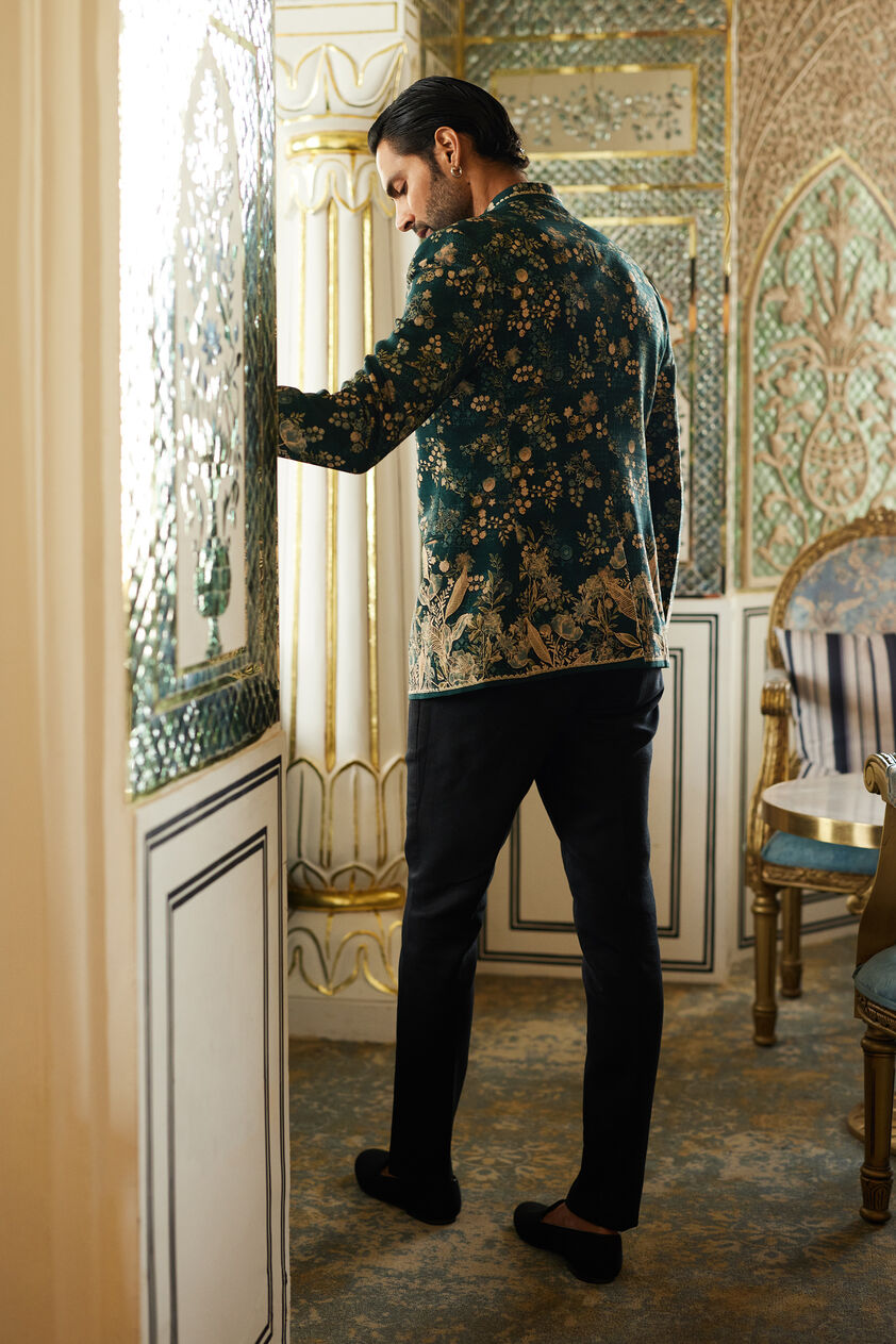 Javin Silk Bandhgala - Green, Green, image 2