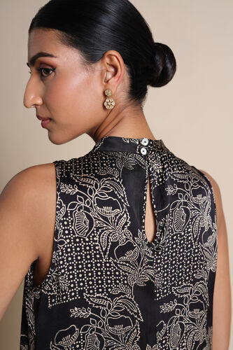 Akos Hand-block Printed Ajrakh Co-ord - Black, Black, image 5