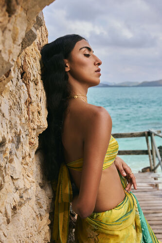 Ramone Chiffon Saree, Sage, image 7