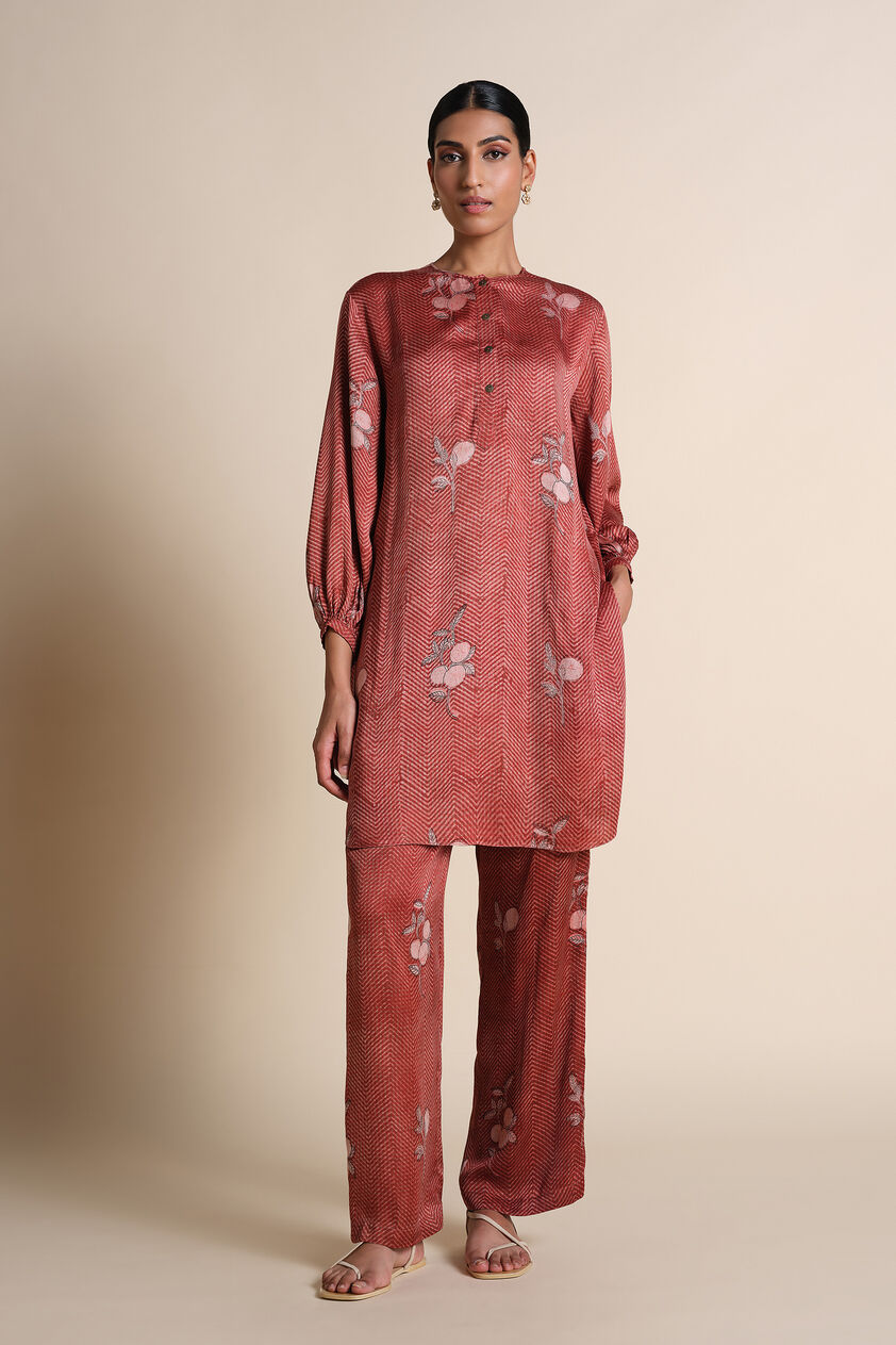Akna Hand-block Printed Co-ord - Red, Red, image 1
