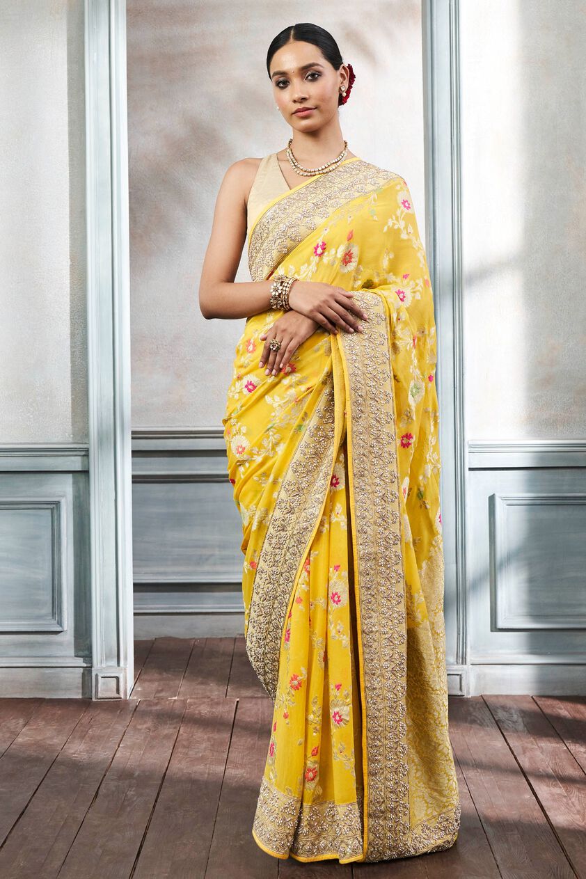 Panavi Saree Set- Yellow, Yellow, image 1