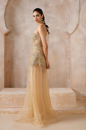 Islaire Embroidered Applique Gown - Gold, Gold, image 3