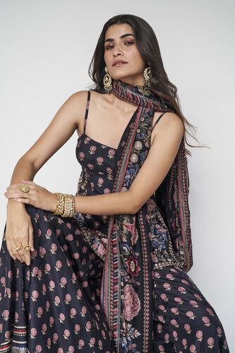 Amaya Embroidered Silk Suit Set - Black, Black, image 5