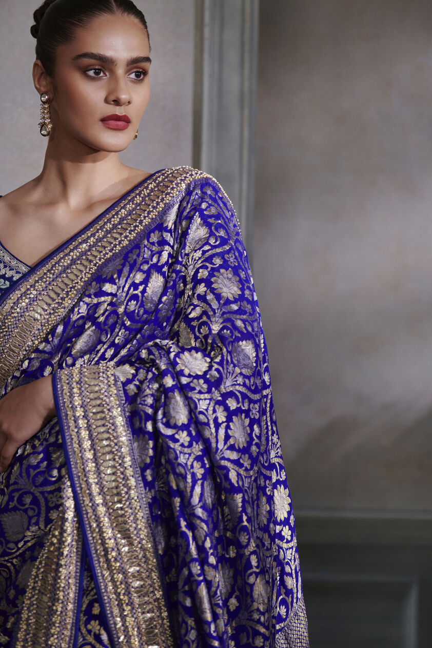 Karuna Saree Set - Blue, , image 2
