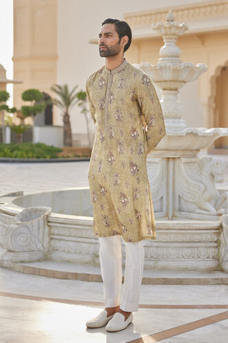 Simal Silk Kurta - Sage, Sage, image 1