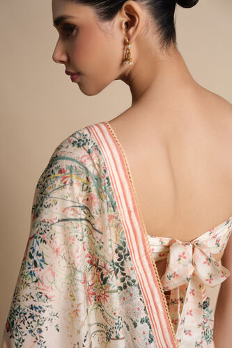Komakal Printed Silk Saree - Ivory, Ivory, image 6