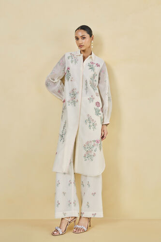 Rhapsody Embroidered Lyocell Coord - Ivory, Ivory, image 1