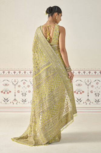 Tajanae Gota Patti Saree - Lime, Lime, image 2