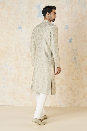Devarsh Gota Patti & Aari Silk Sherwani - Sage, Sage, image 4