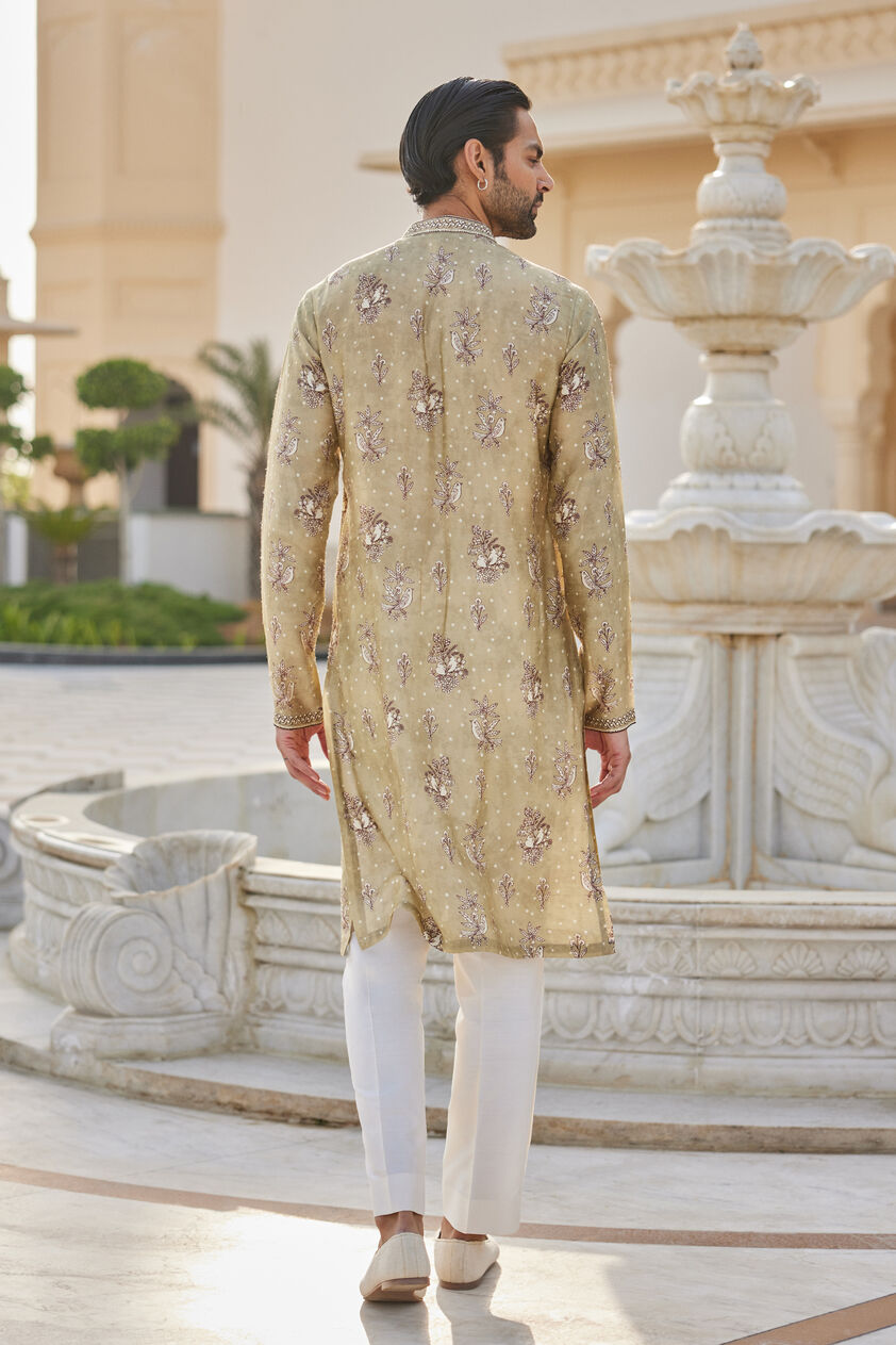 Simal Silk Kurta - Sage, Sage, image 2