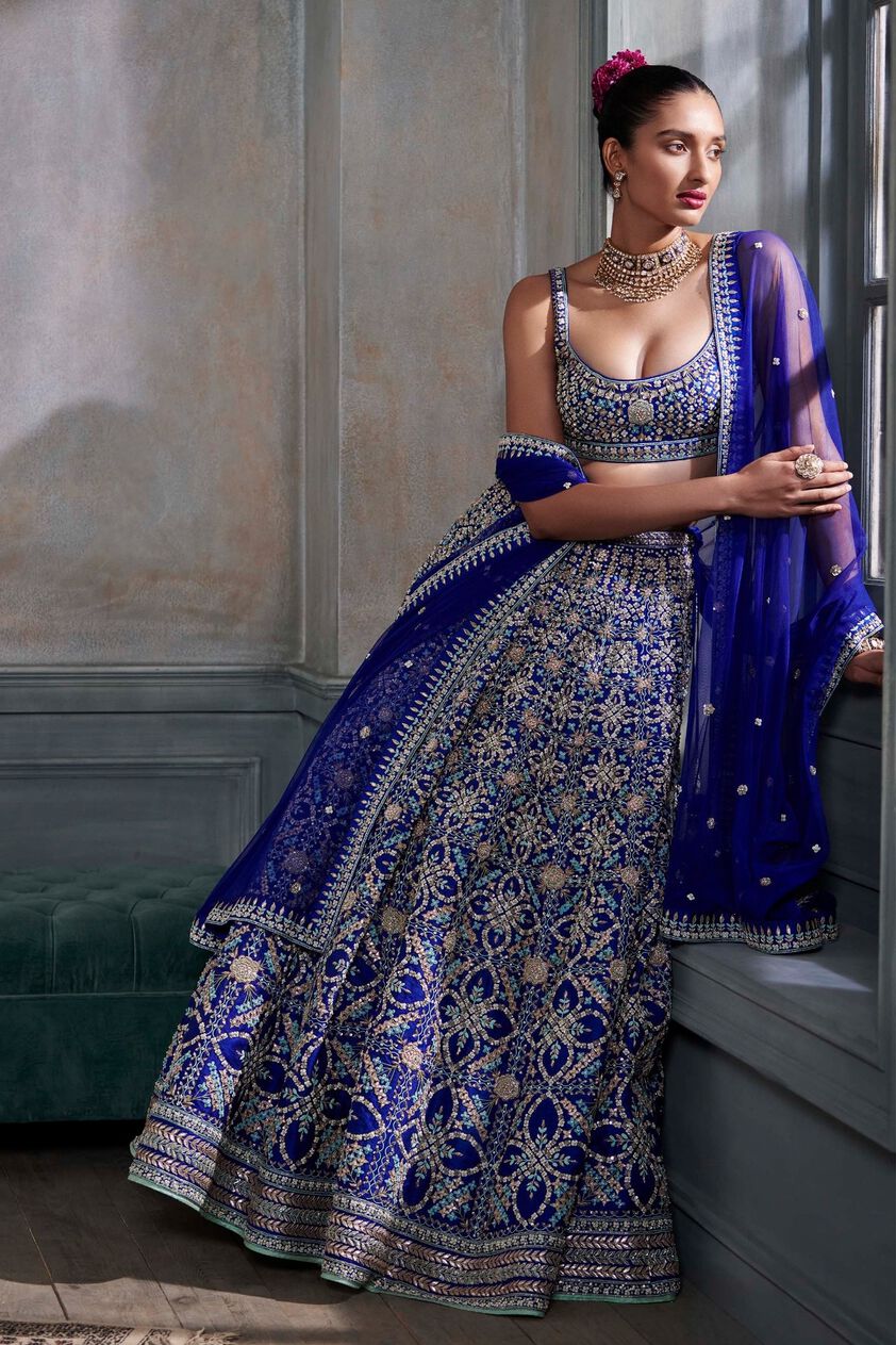 1 - Vanishri Lehenga Set – Blue, image 1