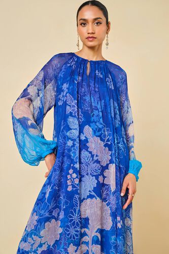 Out Of The Blue Chiffon Kurta Set - Indigo, Indigo, image 5