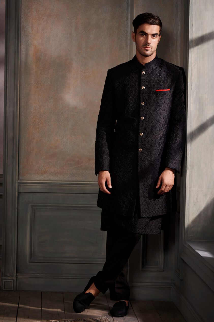 1 - Dalir Sherwani – Black, image 1
