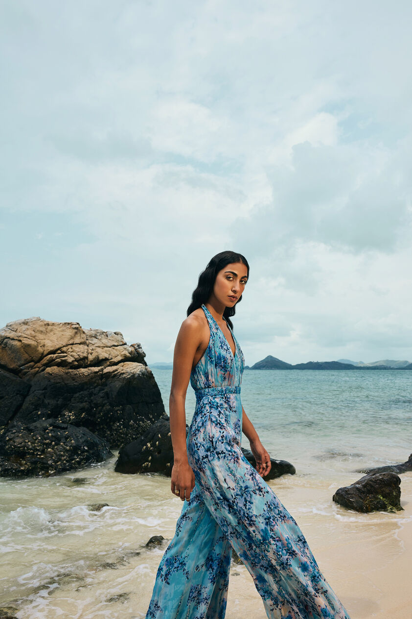 Aberfa Georgette Jumpsuit - Blue, Blue, image 4