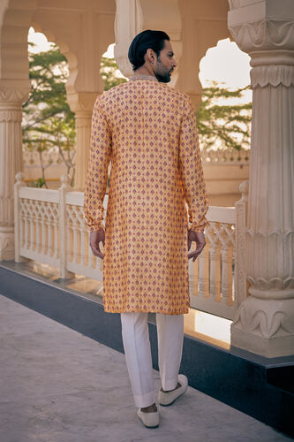Ashmayu Silk Kurta - Mustard, Mustard, image 2