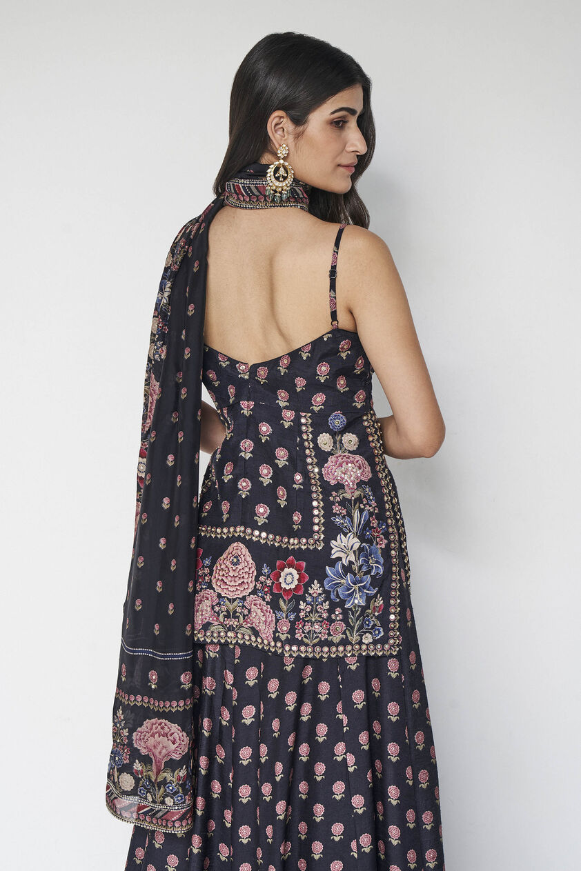 Amaya Embroidered Silk Suit Set - Black, Black, image 7