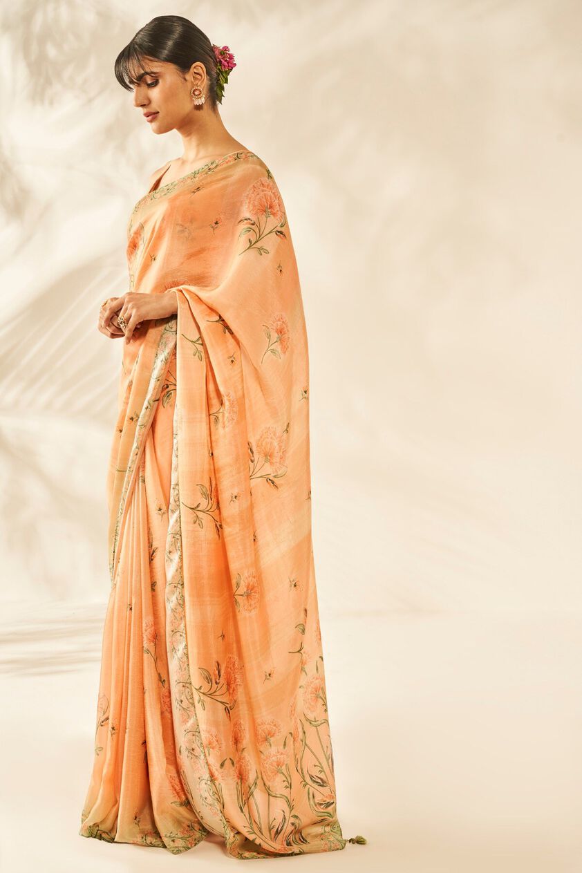 3 - Gamya Saree - Peach, image 3