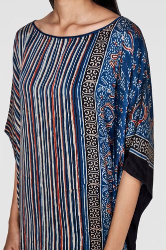 4 - Indigo Striped Kaftan, image 4