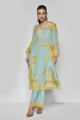 Sama Kurta Set - Aqua, Aqua, image 2