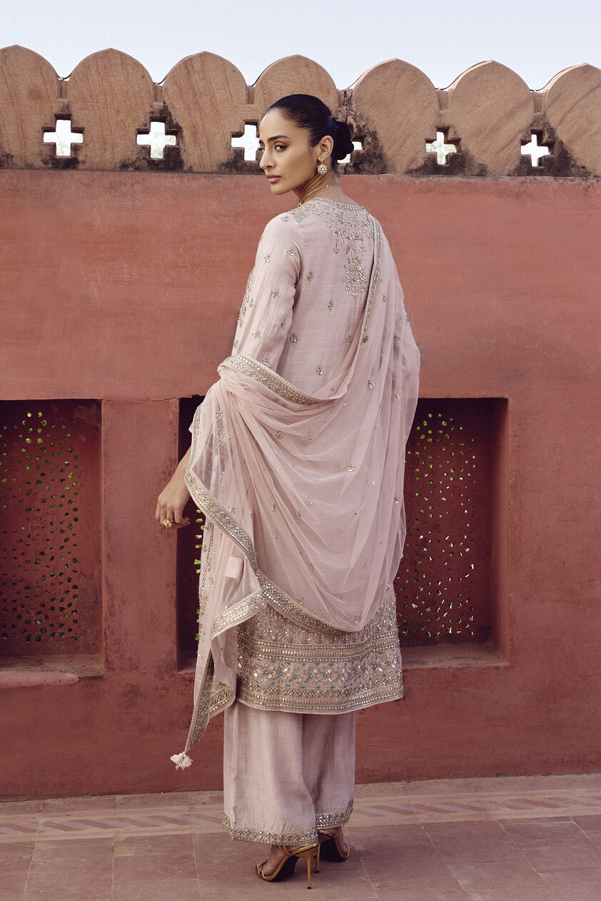 Parnasi Gota Patti Silk Suit Set - Pink, Pink, image 2