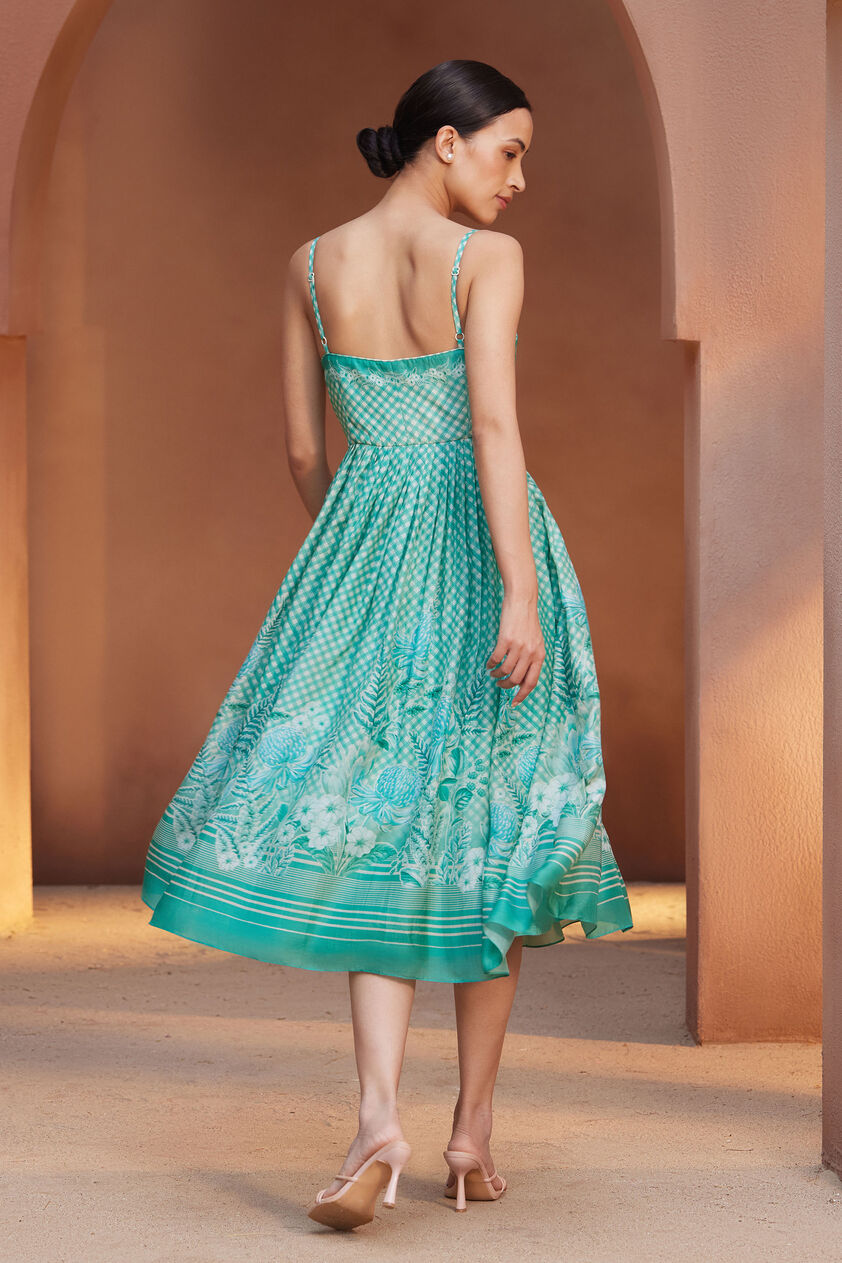 Anam Fit and Flare Dress  - Green, Green, image 3