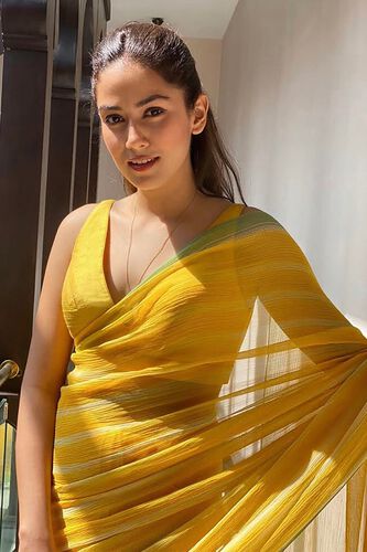 Meera Saree-Yellow, , image 4
