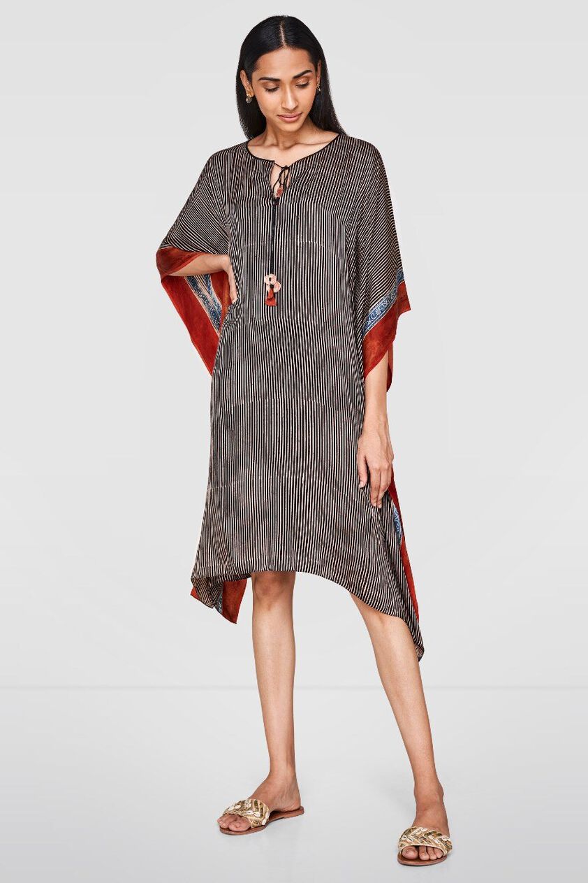 3 - Ajrakh Kaftan Dress, image 3
