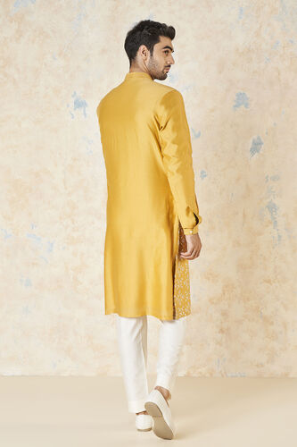 Udyan Silk Kurta - Mustard, Mustard, image 3