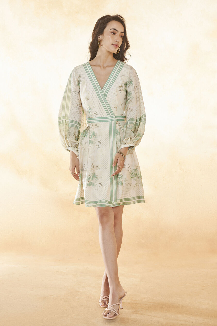 Aubrey Silk Dress - Sage, Sage, image 1