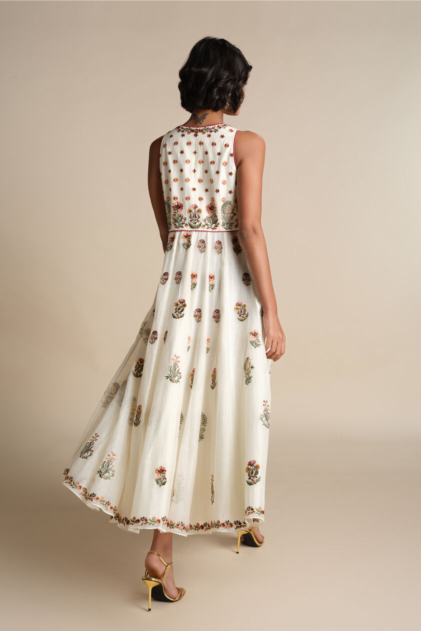 Calixta Embroidered Mul Dress - Natural, Ivory, image 2