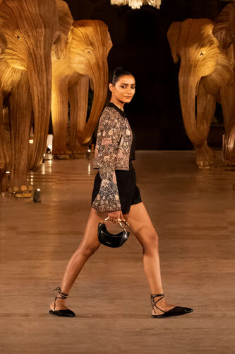 Songs Of The Forest Embroidered Silk Set - Black, Black, image 2