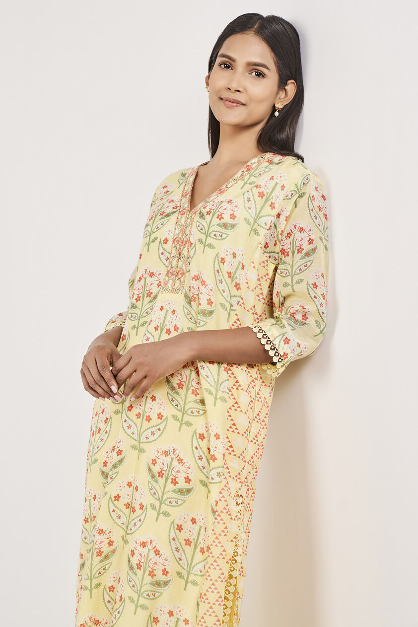 Alvia Kurta Set - Yellow, Yellow, image 5