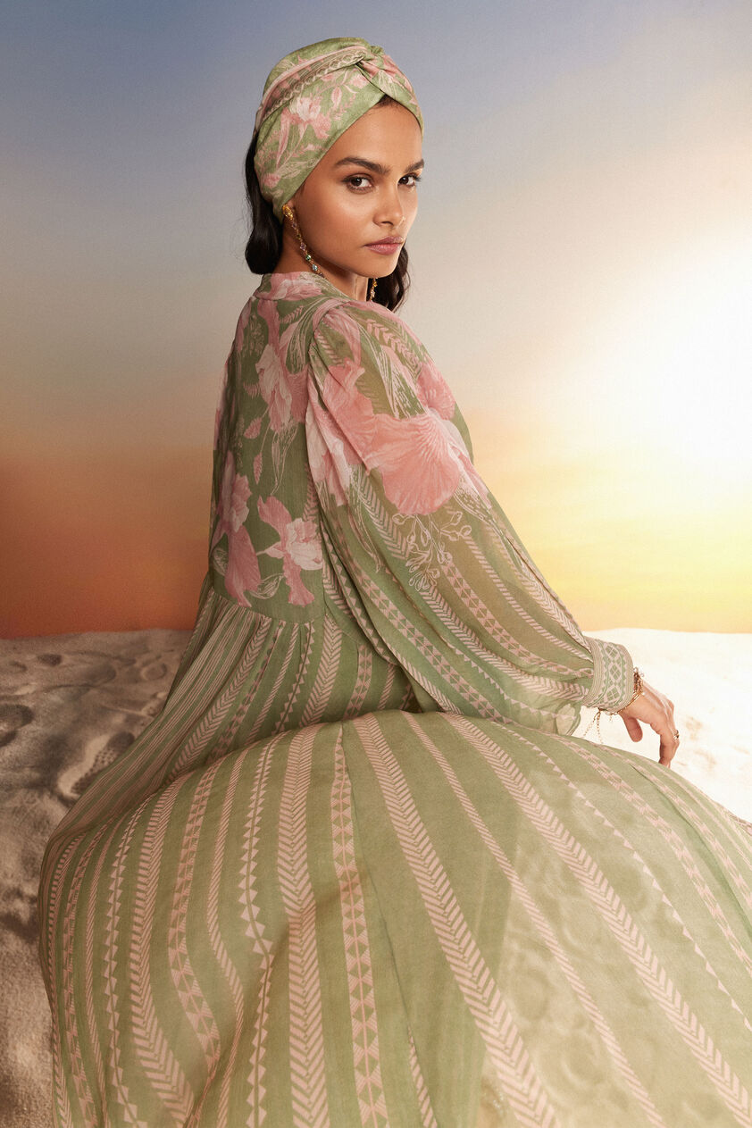 Sama Overlayer Kaftan - Sage, Sage, image 6