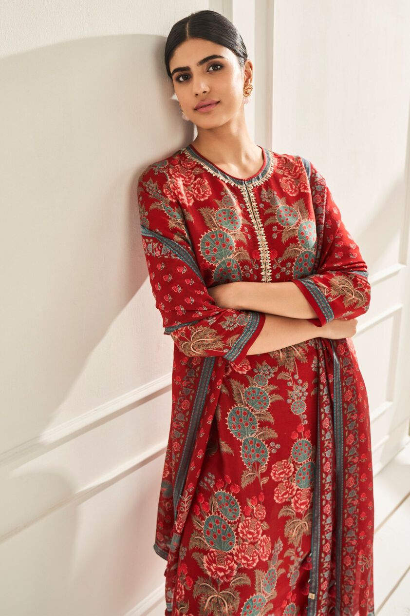 4 - Jasia Kurta Set – Red, image 4