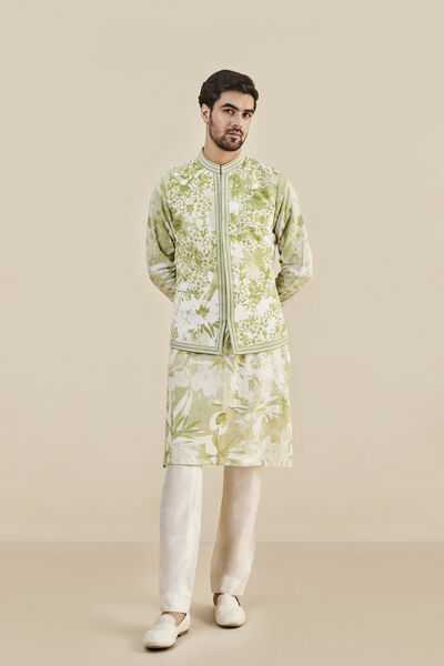 From The Tropics Nehru Jacket - Lime