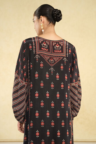 Aksum Prnted Kaftan - Black, Black, image 6