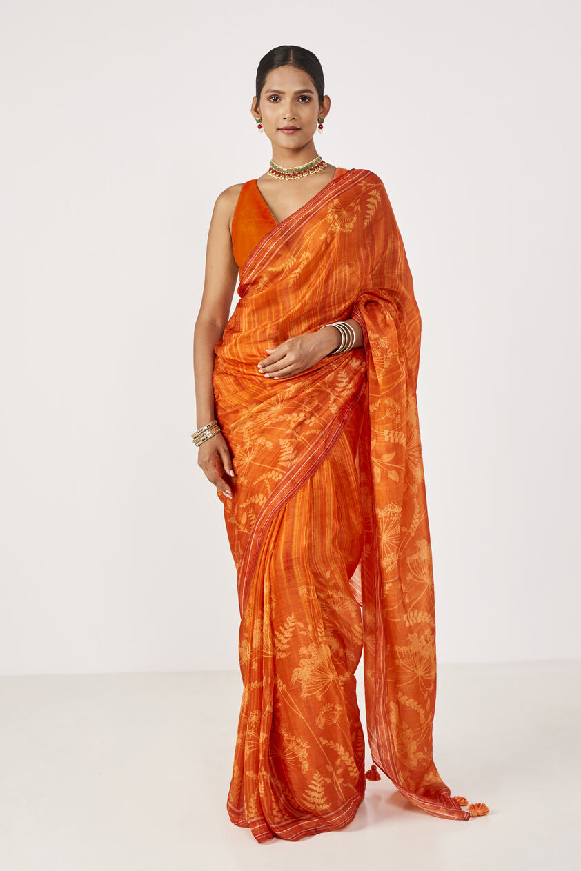 Meora Saree - Orange, , image 1