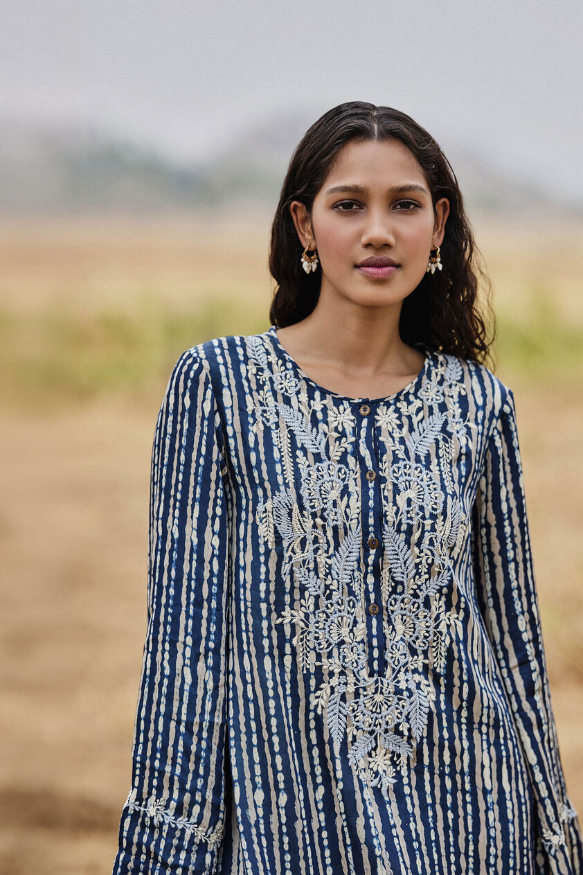 Biome Hand-block Printed Coord - Indigo, Indigo, image 4