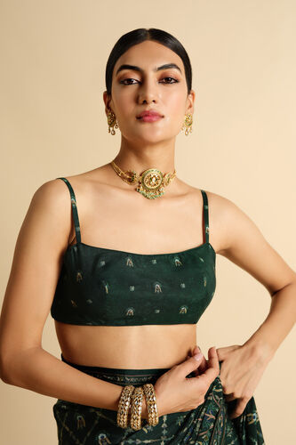 Nooraya Sequin Saree - Green, Green, image 4