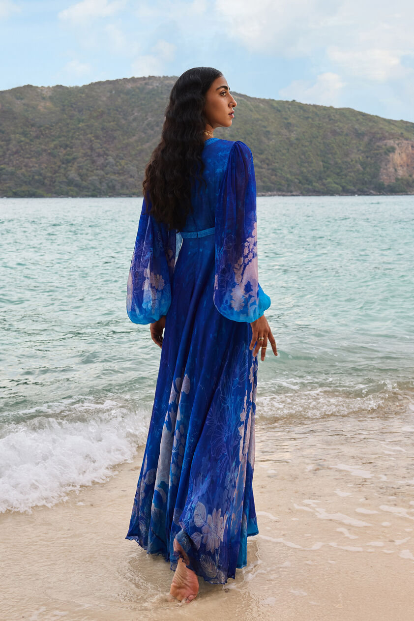 Talise Chiffon Gown - Blue, Blue, image 2