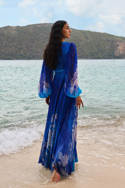 Talise Chiffon Gown - Blue