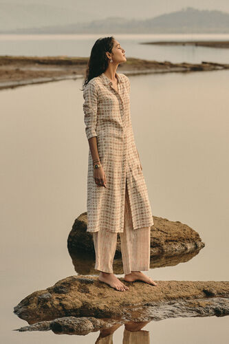 Wilderness Hand-block Printed Linen Co-ord - Beige, Beige, image 4